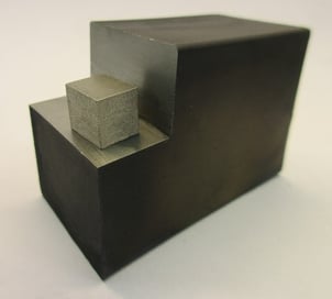 Figure 2. Magnet block with a test part cut off for the measurement of magnetic  properties using a Hysteresigraph.